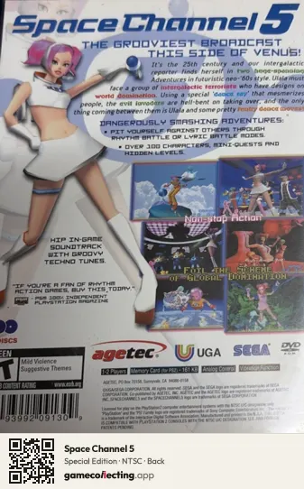 Space Channel 5 PlayStation 2, NTSC box back