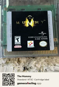 The Mummy Game Boy Color, NTSC cartridge label