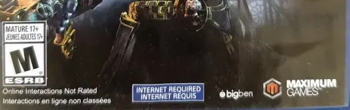 Warhammer 40,000: Inquisitor: Martyr, the ESRB box on its front
