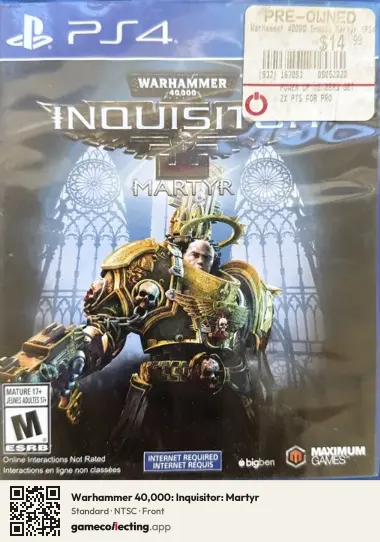 Warhammer 40,000: Inquisitor: Martyr PlayStation 4, NTSC box front
