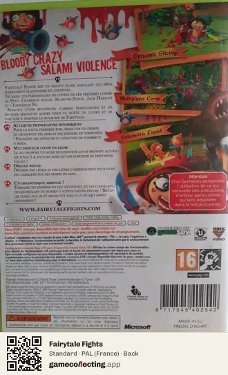 Fairytale Fights Xbox 360, France box back