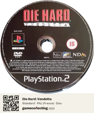 Die Hard: Vendetta PlayStation 2, PAL disc