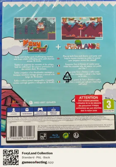 FoxyLand Collection PlayStation 4, PAL box back