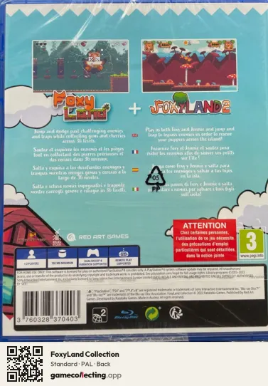 FoxyLand Collection PlayStation 4, PAL box back