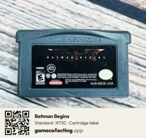Batman Begins Game Boy Advance, NTSC cartridge label