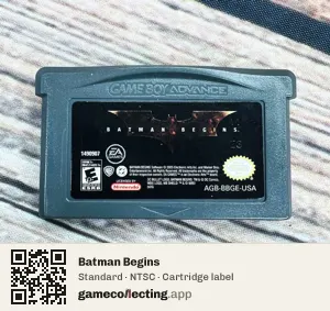 Batman Begins Game Boy Advance, NTSC cartridge label