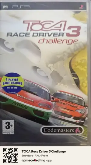 TOCA Race Driver 3 Challenge PlayStation Portable, PAL box front