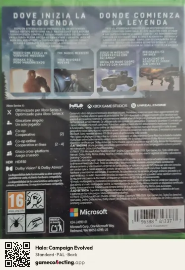 Halo: Campaign Evolved Xbox Series X, PAL box back