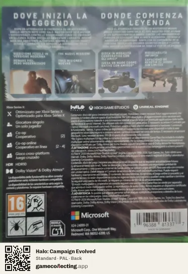 Halo: Campaign Evolved Xbox Series X, PAL box back