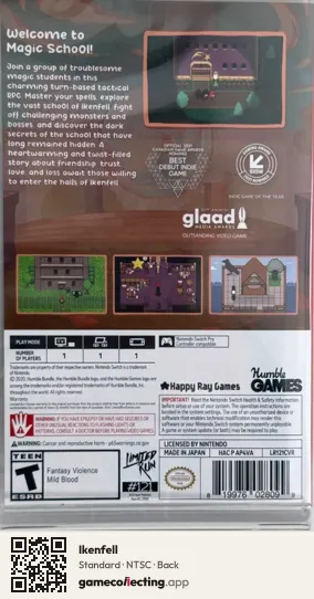 Ikenfell Nintendo Switch, NTSC box back