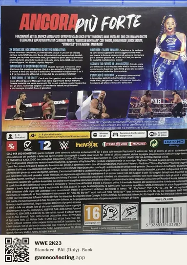 WWE 2K23 PlayStation 5, Italy box back