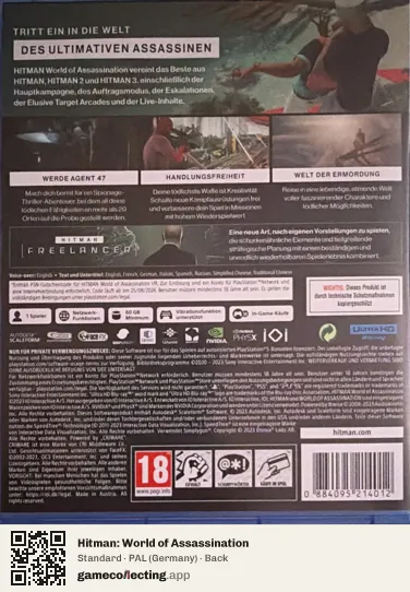 Hitman: World of Assassination PlayStation 5, Germany box back
