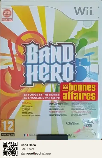 Band Hero Nintendo Wii, PAL box front