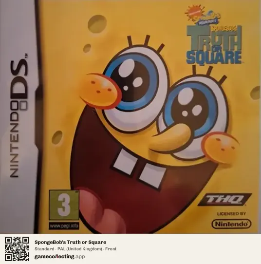 SpongeBob's Truth or Square Nintendo DS, United Kingdom box front