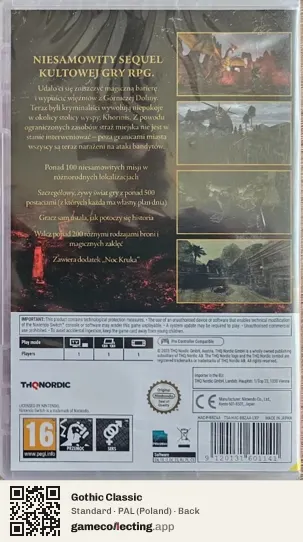 Gothic Classic Nintendo Switch, Poland box back