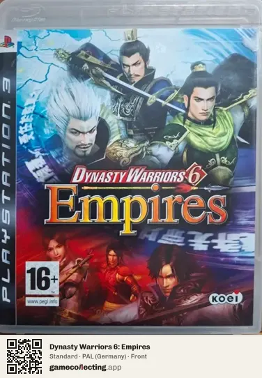 Dynasty Warriors 6: Empires PlayStation 3, Germany box front