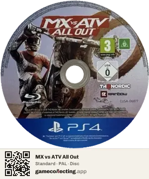 MX vs ATV All Out PlayStation 4, PAL disc
