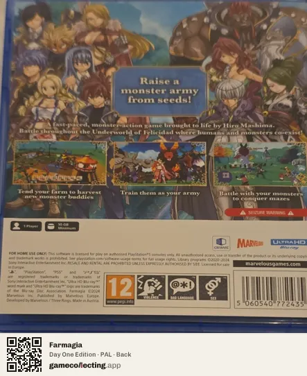 Farmagia PlayStation 5, PAL box back