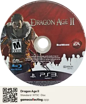 Dragon Age II PlayStation 3, NTSC disc