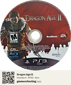 Dragon Age II PlayStation 3, NTSC disc