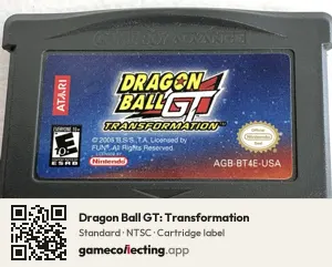 Dragon Ball GT: Transformation Game Boy Advance, NTSC cartridge label