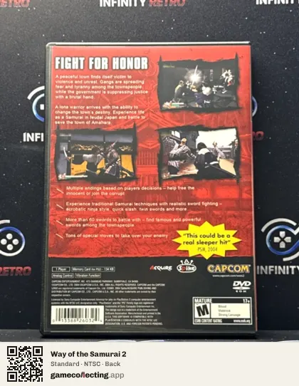 Way of the Samurai 2 PlayStation 2, NTSC box back