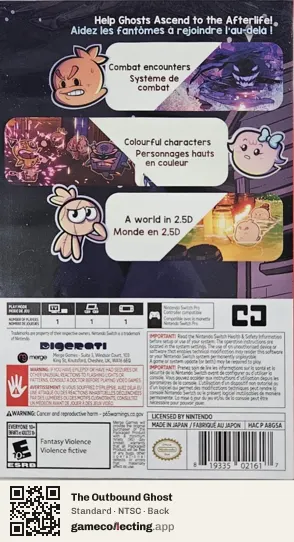 The Outbound Ghost Nintendo Switch, NTSC box back