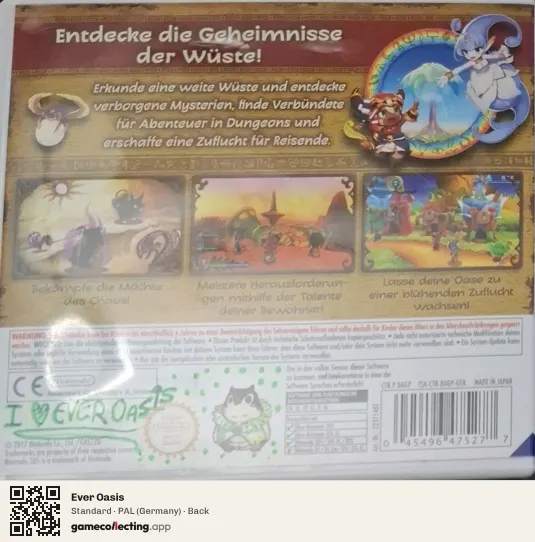 Ever Oasis Nintendo 3DS, Germany box back