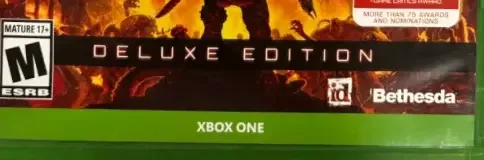 Doom Eternal, the ESRB box on its front