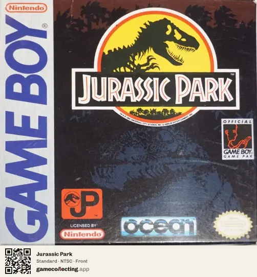 Jurassic Park Game Boy, NTSC box front