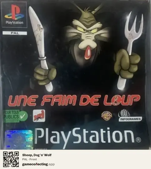 Sheep, Dog 'n' Wolf PlayStation, PAL box front