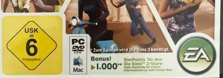 The Sims 3: World Adventures, the USK square on its front