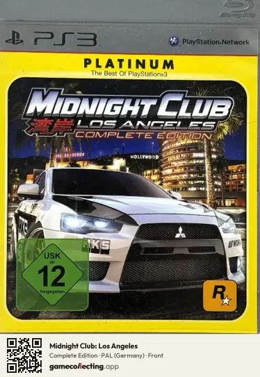 Midnight Club: Los Angeles PlayStation 3, Germany box front