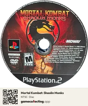 Mortal Kombat: Shaolin Monks PlayStation 2, NTSC disc