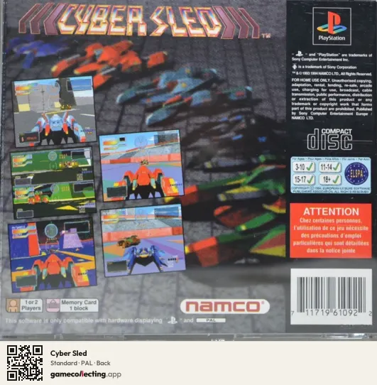 Cyber Sled PlayStation, PAL box back
