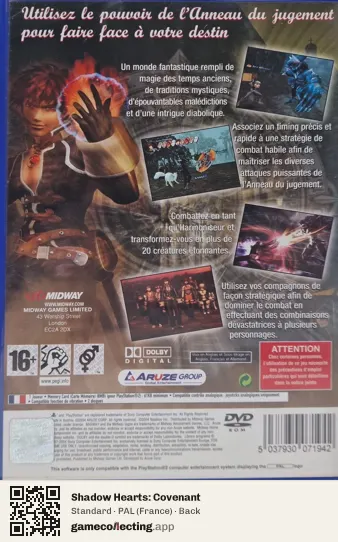 Shadow Hearts: Covenant PlayStation 2, France box back