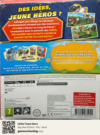 Little Town Hero Nintendo Switch, PAL box back