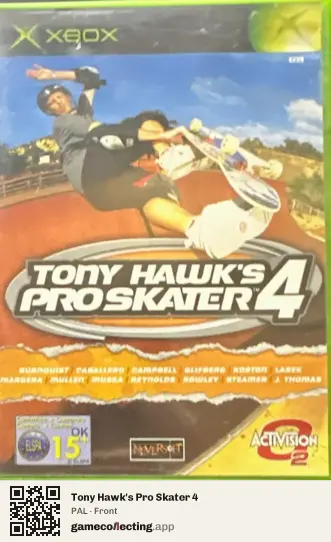 Tony Hawk's Pro Skater 4 Xbox, PAL box front
