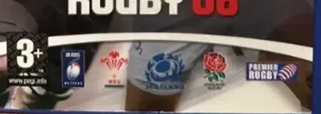 Rugby 08, the PEGI square on its front