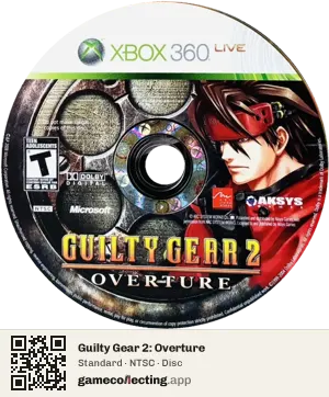 Guilty Gear 2: Overture Xbox 360, NTSC disc