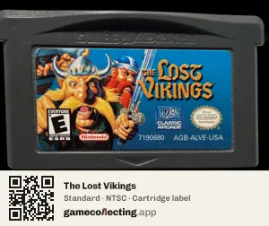 The Lost Vikings Game Boy Advance, NTSC cartridge label