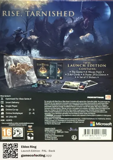 Elden Ring Xbox Series X, PAL box back