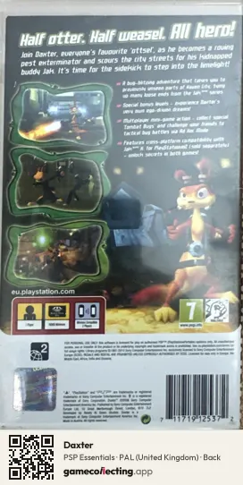 Daxter PlayStation Portable, United Kingdom box back