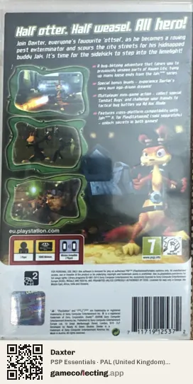 Daxter PlayStation Portable, United Kingdom box back