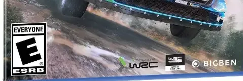WRC 8, the ESRB box on its front