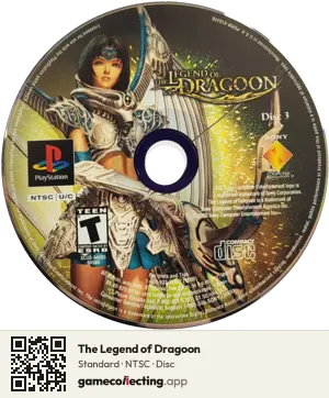 The Legend of Dragoon PlayStation, NTSC disc