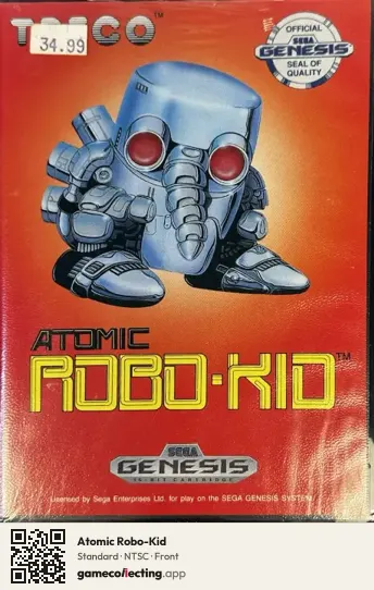 Atomic Robo-Kid Sega Mega Drive / Genesis, NTSC box front