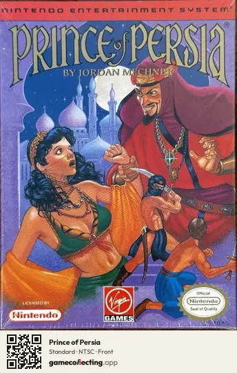 Prince of Persia Nintendo Entertainment System, NTSC box front