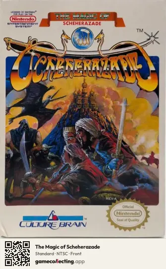 The Magic of Scheherazade Nintendo Entertainment System, NTSC box front