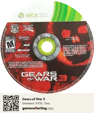 Gears of War 3 Xbox 360, NTSC disc
